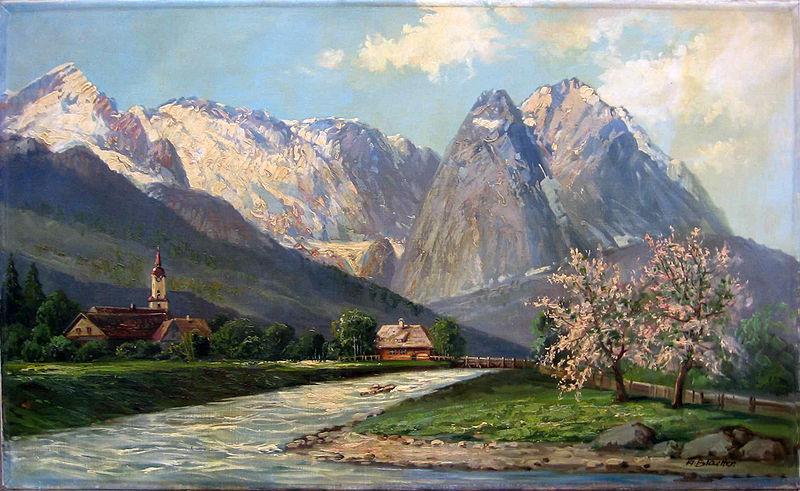 Albert Blaetter Wettersteingebirge Spain oil painting art